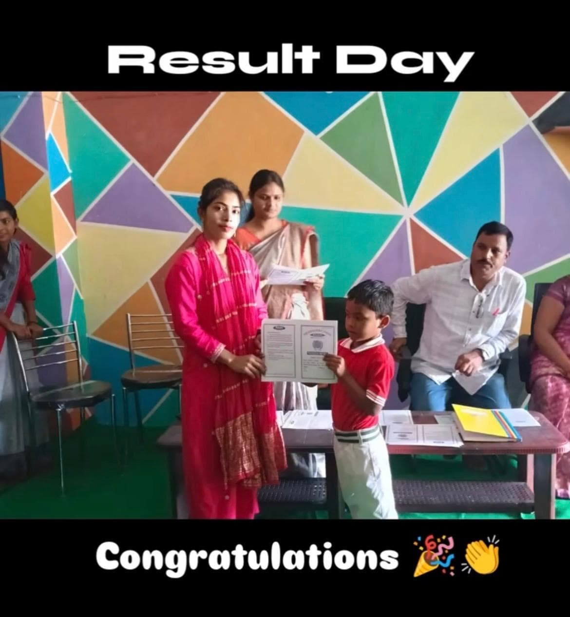 result day at first school meral